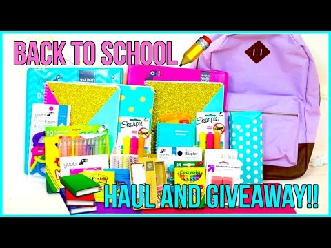 Back To School Supplies Haul/HUGE Giveaway!! Video