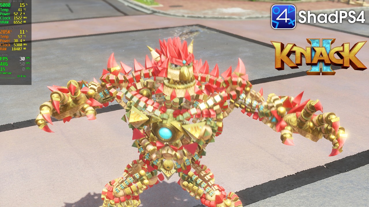 Knack 2 Gameplay | ShadPS4 0.14.1 WIP Custom Build PS4 Emulator PC
