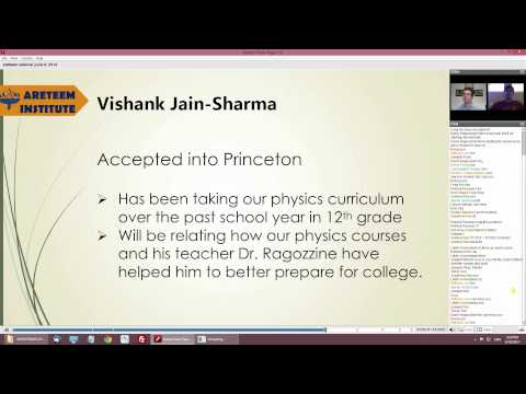 Areteem Institute's Destination:Success College Info Webinar, June 2014: Student Vishank