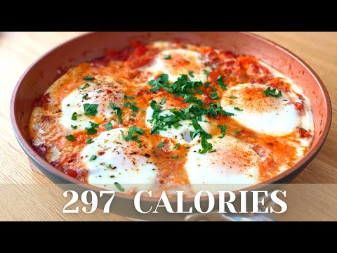 Low Calorie Easy Breakfast Egg Recipe | Eggs in Spicy Tomato Sauce - Shakshuka | Low Calorie Meals