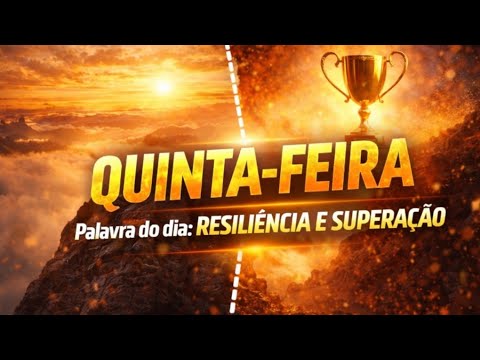 QUINTA FEIRA - PALAVRA DO DIA: RESILIÊNCIA E SUPERAÇÃO