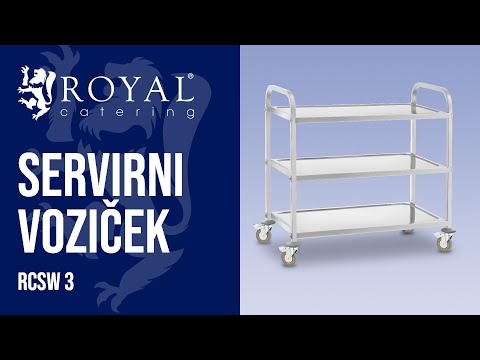 videoposnetek - Izdelki sekundarne kakovosti Servirni voziček - 3 police - do 500 kg