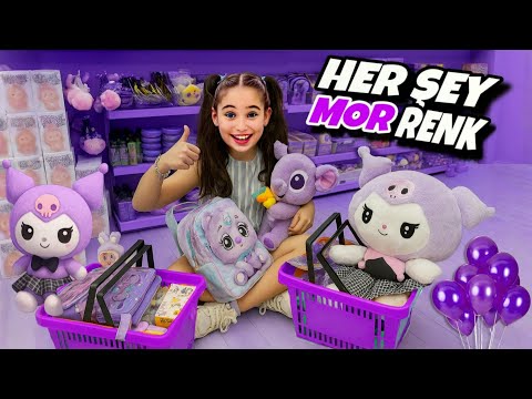 ELİF SİNEM HER ŞEY MOR RENK ALIŞVERİŞ ‼️ KIRTASİYE MOR OLAN HERŞEYİ ALDIK !!