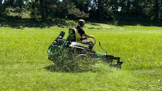 John Deere Z970R with Tweels and ZGLIDE Suspension Mowing Tall Grass [4k] #56 gameplay video by GainsBCI, 23:11 duration