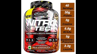 MuscleTech Performance Series Nitro Tech 30g Protein & 2g Sugar |With Creatine Unboxing & Review