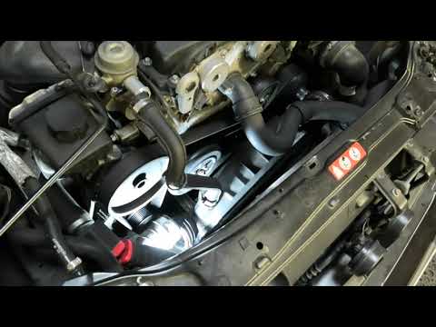 Mercedes w203 c180K V belt, alternator, serpentine multi-rib belt removal replacement