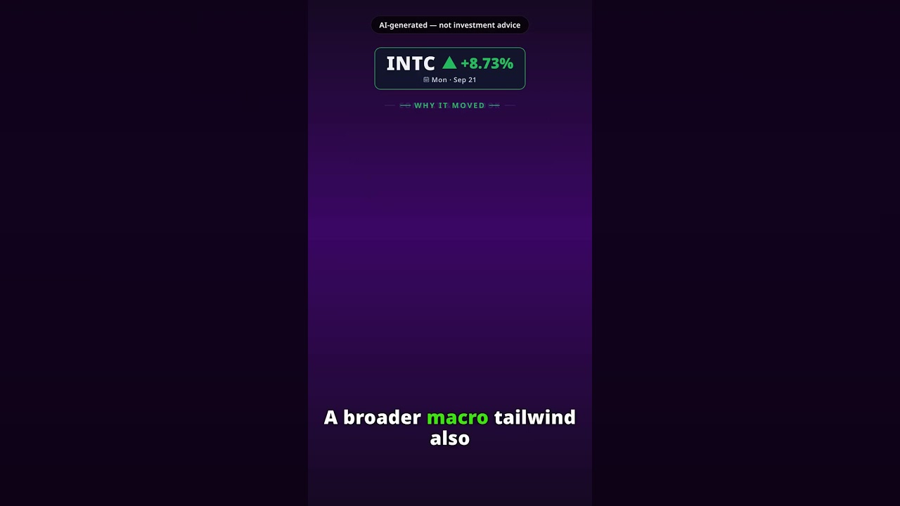 ¿Por qué salta la acción de Intel hoy? INTC +8.73% (21 sep)