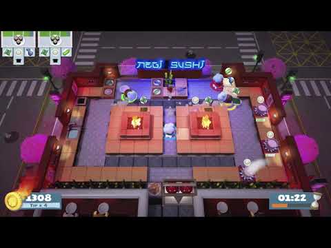 Overcooked 2 Level 1-4 (4 players) Score: 2412