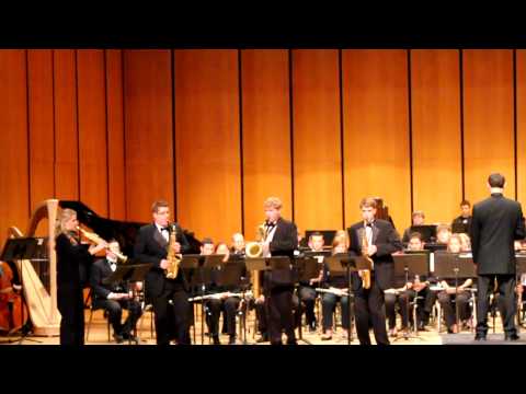 Concerto Grosso for Saxophone Quartet  WM Bolcom   IV. Badinerie   LSU Wind Ensemble 2012.mov