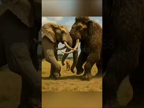 Elephant vs Woolly Mammoth 🐘❄️ | Epic Clash in the Savannah!