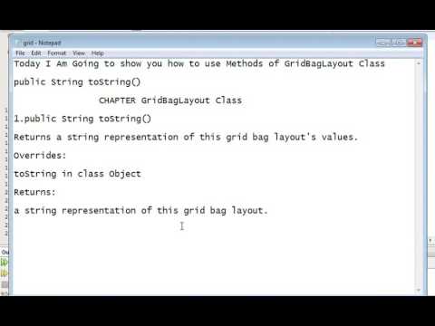 Java Programming Tutorial Gridbaglayout 17 Public String Tostring