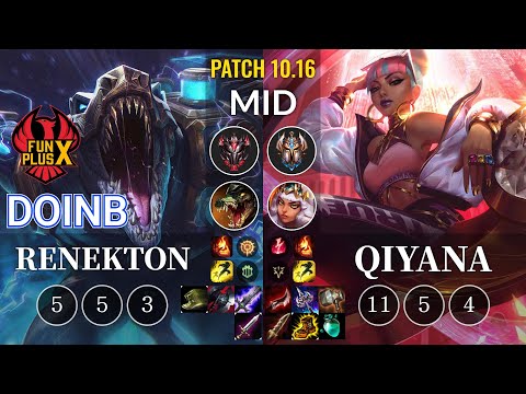 FPX Doinb Renekton vs Qiyana Mid - KR Patch 10.16