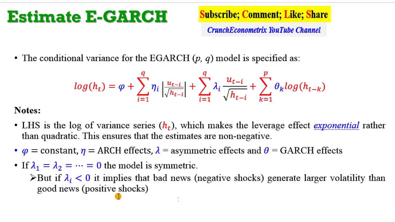 (EViews10): How to Estimate Exponential GARCH Models   #garchm #tgarch #egarch #igarch #cgarch #arch