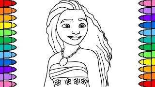 Coloring Moana 2 Disney Princess New Markers Coloring Page