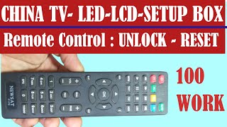 All China TV Remote Control Reset Or Unlock | China TV, LED, LCD TV Remote Control Not Working Fix