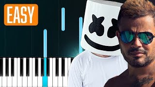 Marshmello  Amr Diab - Bayen Habeit In Love  100% EASY PIANO TUTORIAL