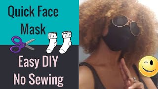 Quick Sock Face Mask. Easy DIY Homemade. 