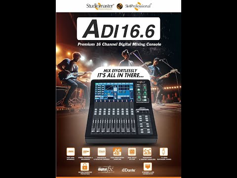 SM Professional (Studiomaster Professional) New 16 Channel Digital Mixer ADI 16.6