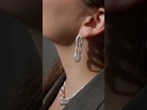 Комплект Catene из серебра 925 с покрытием белым родием