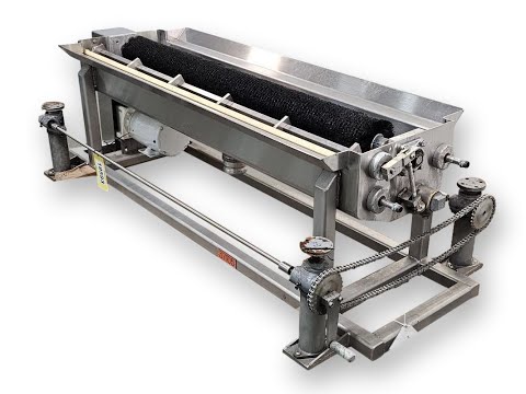 Used 1/2HP Motorized Sanitary Conveyor Belt Washing System - 54"W