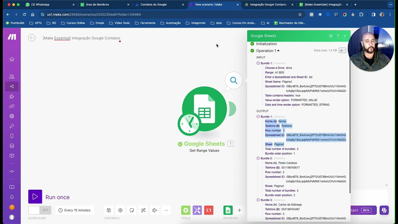 Automação de Contatos no Google Sheets e Google Contacts usando o Make | Aula Gratuita