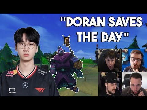 Streamers React to Doran CLUTCHING The Game for T1 vs NS