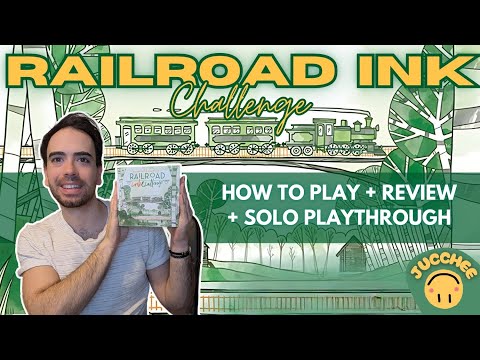 Railroad Ink Challenge - How To Play +  Solo Playthrough + Review (Lush Green)