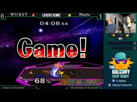 Melee at the Balcony 71 - Losers Semis ft. WURST (Luigi) VS Rikachu (Pikachu)