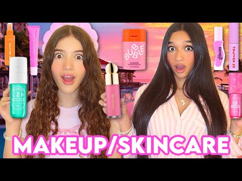 OUR MAKEUP/SKINCARE ROUTINE ON SLAYCATION!☀️🏝️🎀