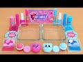 Pink Vs Blue Mixing Makeup Eyeshadow Into Slime ASMR