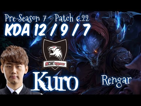 ROX Kuro RENGAR vs LEE SIN Jungle - Patch 6.22 KR Flex Rank
