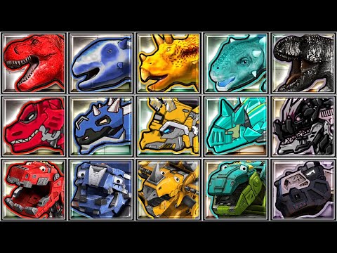 Dino Racer + Dino Trux + Dino Robot Corps - TRex/Euoplocephalus/Tricera/Ankylo/Cartyranno/Giganotosa