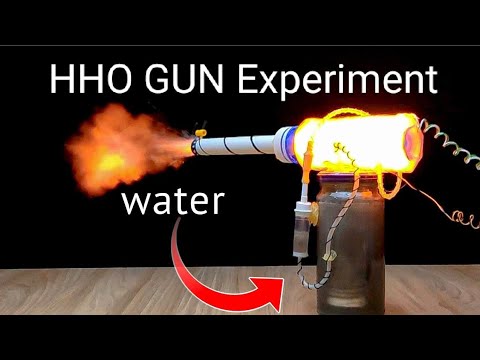 Water Converted into Explosive Gas _ DlY HHO Gun 