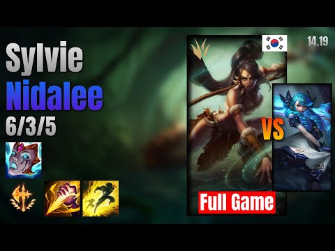 Sylvie Jungle Nidalee vs Gwen lol KR solo rank Full Game 14.19