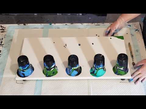 #527 Spectacular Cells With This Five Flip Cup Acrylic Pour