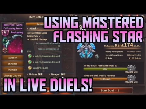 Testing Mastered Flashing Star - Awakened Level 6 Weapon in Live Duels! Lena PVP | HIT