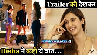 Disha Patani Reaction On Tiger Shroff & Tara Sutaria's Heropanti 2 Trailer video