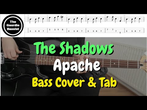 The Shadows - APACHE - (Bass cover) + (Play along tabs)