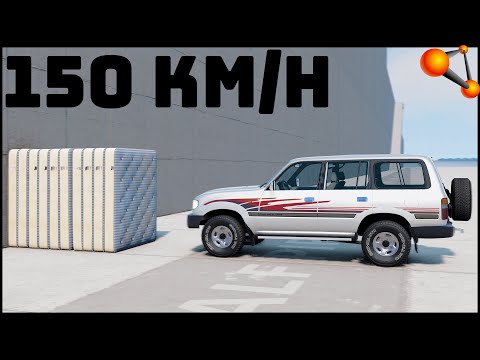 10 MATTRESS vs TOYOTA LC 80! 200 Km/H CRASH TEST! - BeamNg Drive