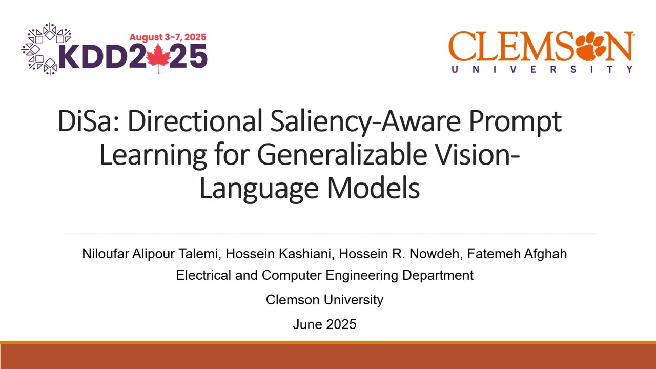 KDD 2025 - DiSa: Directional Saliency-Aware Prompt Learning for Generalizable Vision-Language Models