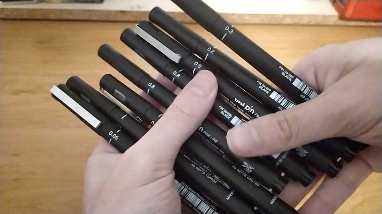 Great Pens for School/Office Work! | Uni Pin Fineliner Drawing Pen Black 9 Pack Review