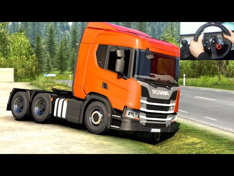 ETS 2 - Scania G370 Transporting an Excavator Part 1 | Logitech G29 Gameplay