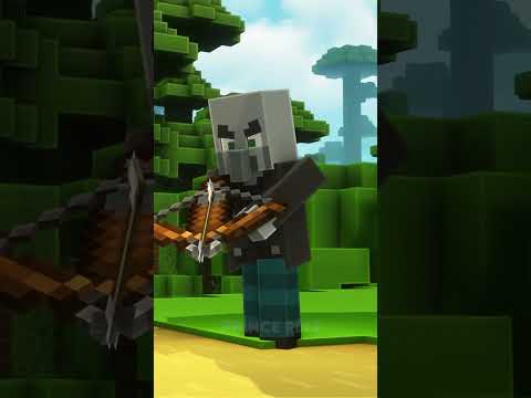 Minecraft Villager VS Pillagers #shorts #minecraft