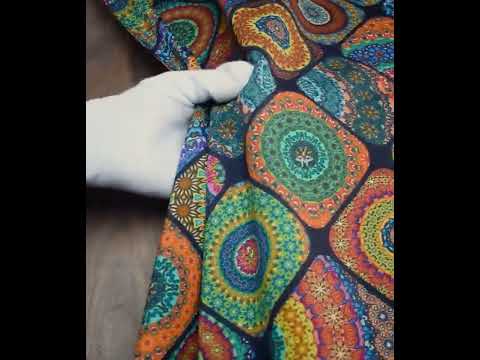 Abstract Black Digital Printed Khadi Cotton 120 GSM Handwoven Fabric — video