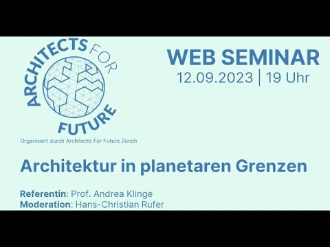 A4F Web Seminar „Architektur in planetaren Grenzen"