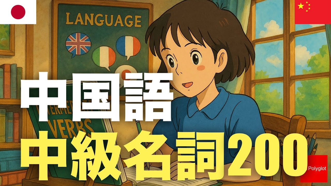 中国語中級動詞200 | 聞き流し | ピンイン付き | 第二外国語 | 音声学習 | リスニング練習