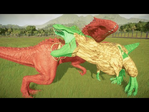 2 Flash Indominus Rex Vs 2 Other Superheroes Dinosaurs - Jurassic World Evolution 2