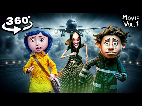 Plane Crash Horror | Beldam Captures Coraline & Wybie | Movie #1 (Scary VR 360° Video)