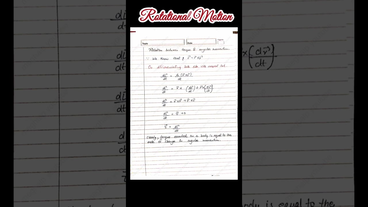 Class 11  Rotational motion Handwritten Notes | Class 11 physics Rotational motion Handwritten Notes