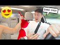 REMOVING ALL MY CLOTHES WHILE MY BOYFRIEND DRIVES!! *HILARIOUS*